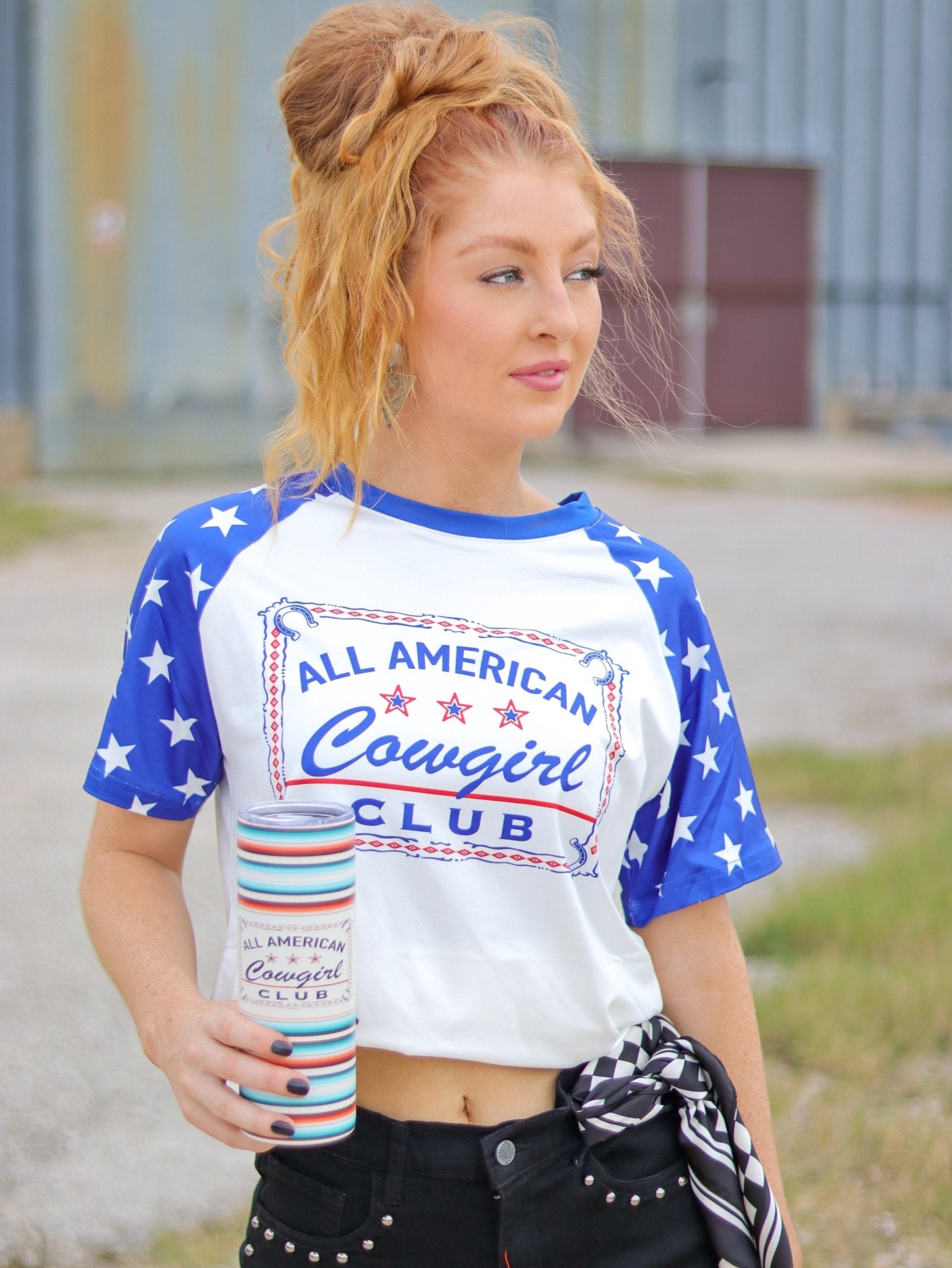All American Cowgirl Tee - The Caffeine Cowboy