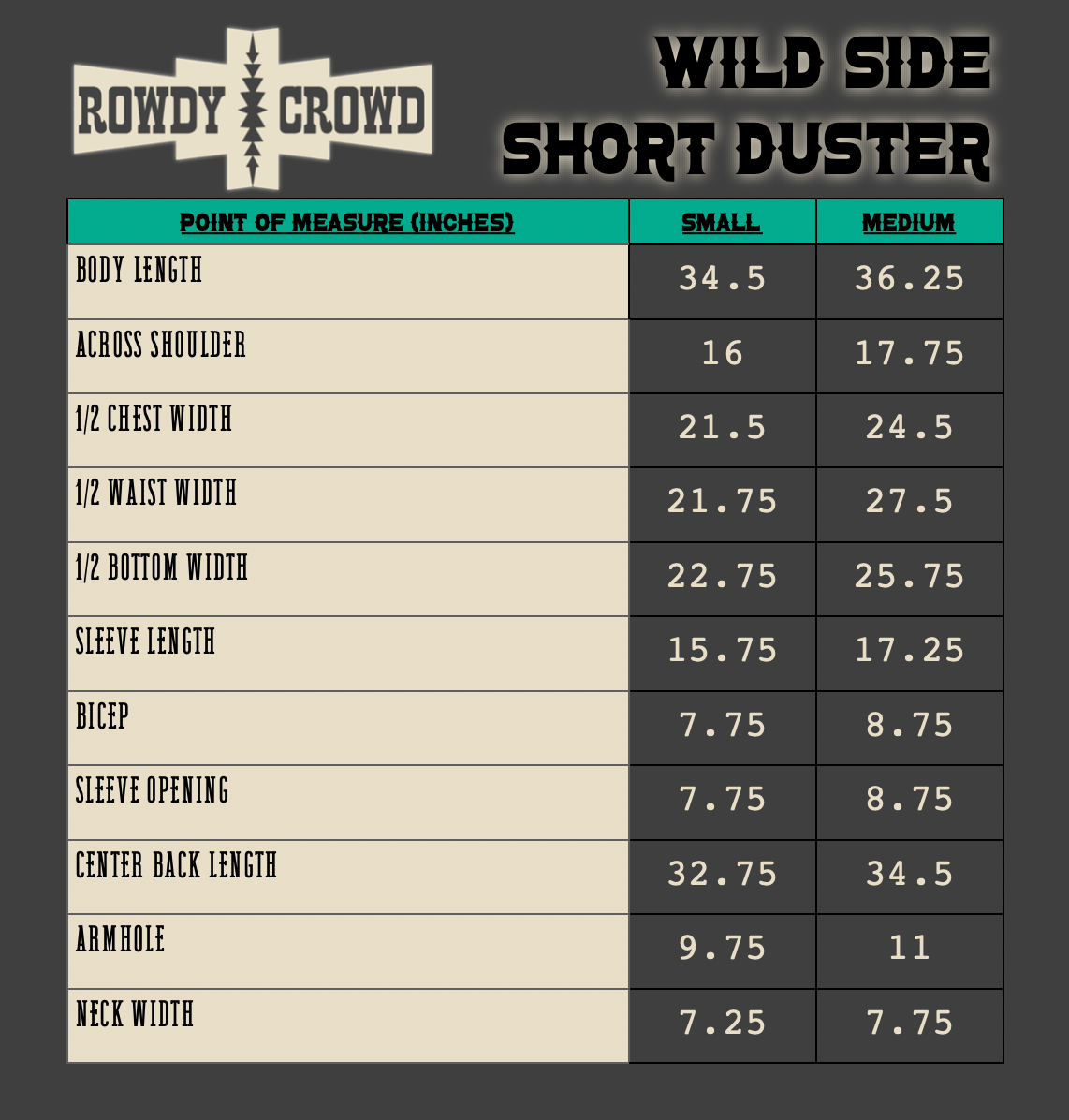 Wild Side Short Duster - The Caffeine Cowboy